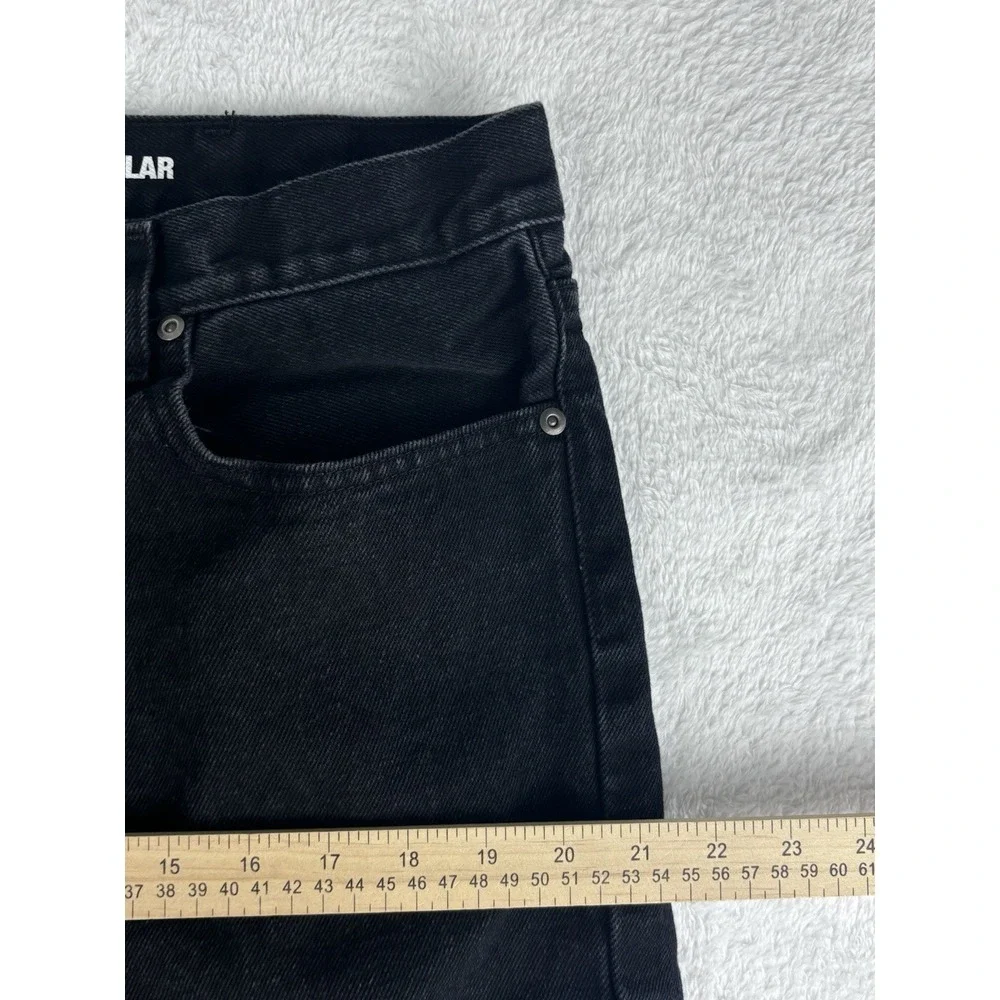 George Jeans Mens Black Straight Leg Mid Rise Jeans Size 36x32‎